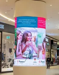 Column with FREEFORM Flexible LED Advertising Displays