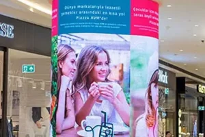 Column with FREEFORM Flexible LED Advertising Displays